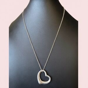 Tiffany & Co. Elsa Peretti Open Heart Necklace – Sterling Silver (Large 1")
